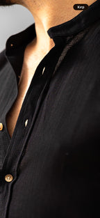 Koszula męska krótki rękaw slim fit w prążki lniana M-2XL