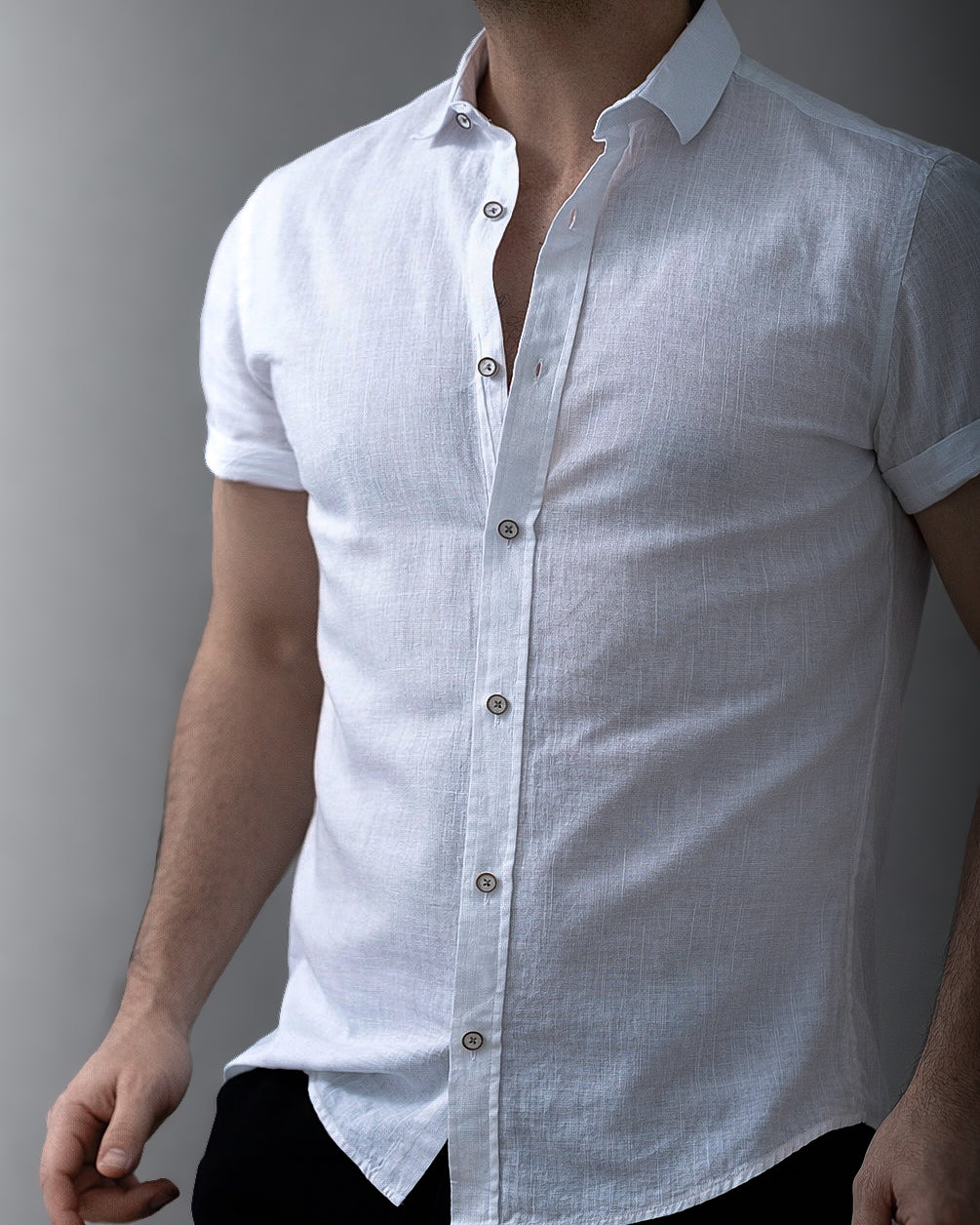 Koszula Męska Keten Flam Biała Optyczna Slim Fit Krótki Rękaw M-2XL