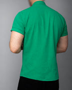 Koszula męska zielona lniana flam Slim Fit letnia M–2XL oddychająca