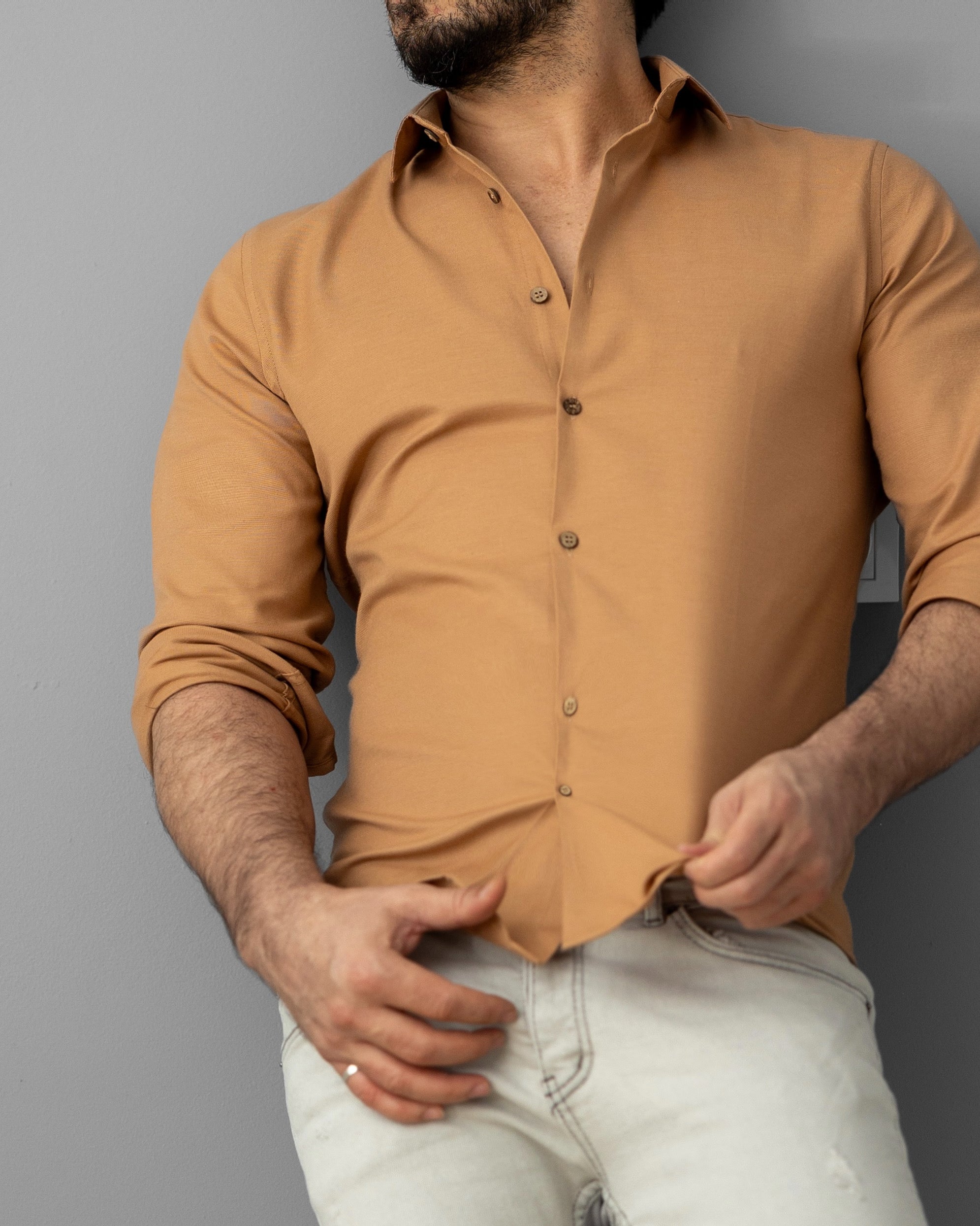 Koszule slim ELASTAN gładkie M-XXL