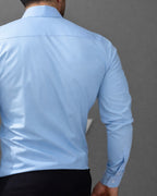 KOSZULA MĘSKA SLIM FIT BŁĘKITNA ELASTAN M-3XL PAKIET 5 SZT