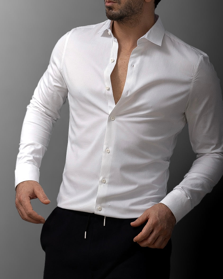 KOSZULA MĘSKA SLIM FIT BIAŁA SERIA 6 SZT (L/XL x2)