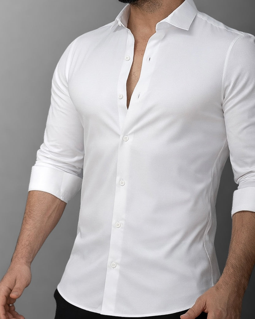 KOSZULA MĘSKA SLIM FIT BIAŁA SERIA 6 SZT (L/XL x2)