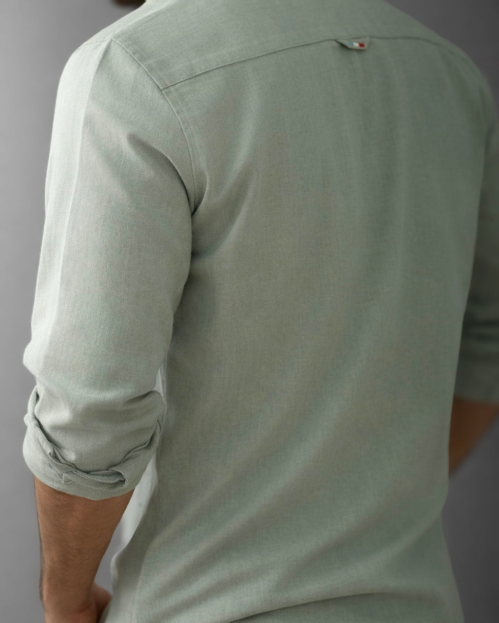 KOSZULA MĘSKA MIĘTOWA SLIM FIT BAWEŁNA LEN STRUKTURALNA CASUAL ROZMIARY M-2XL