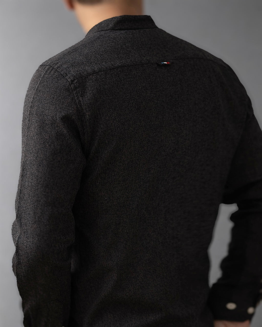 KOSZULA MĘSKA CZARNA SLIM FIT GRAMATUROWA BAWEŁNA LEN CASUAL ROZMIARY M-XXL