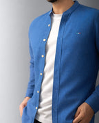 KOSZULA MĘSKA SLIM FIT NIEBIESKA CASUAL LETNIA M-2XL