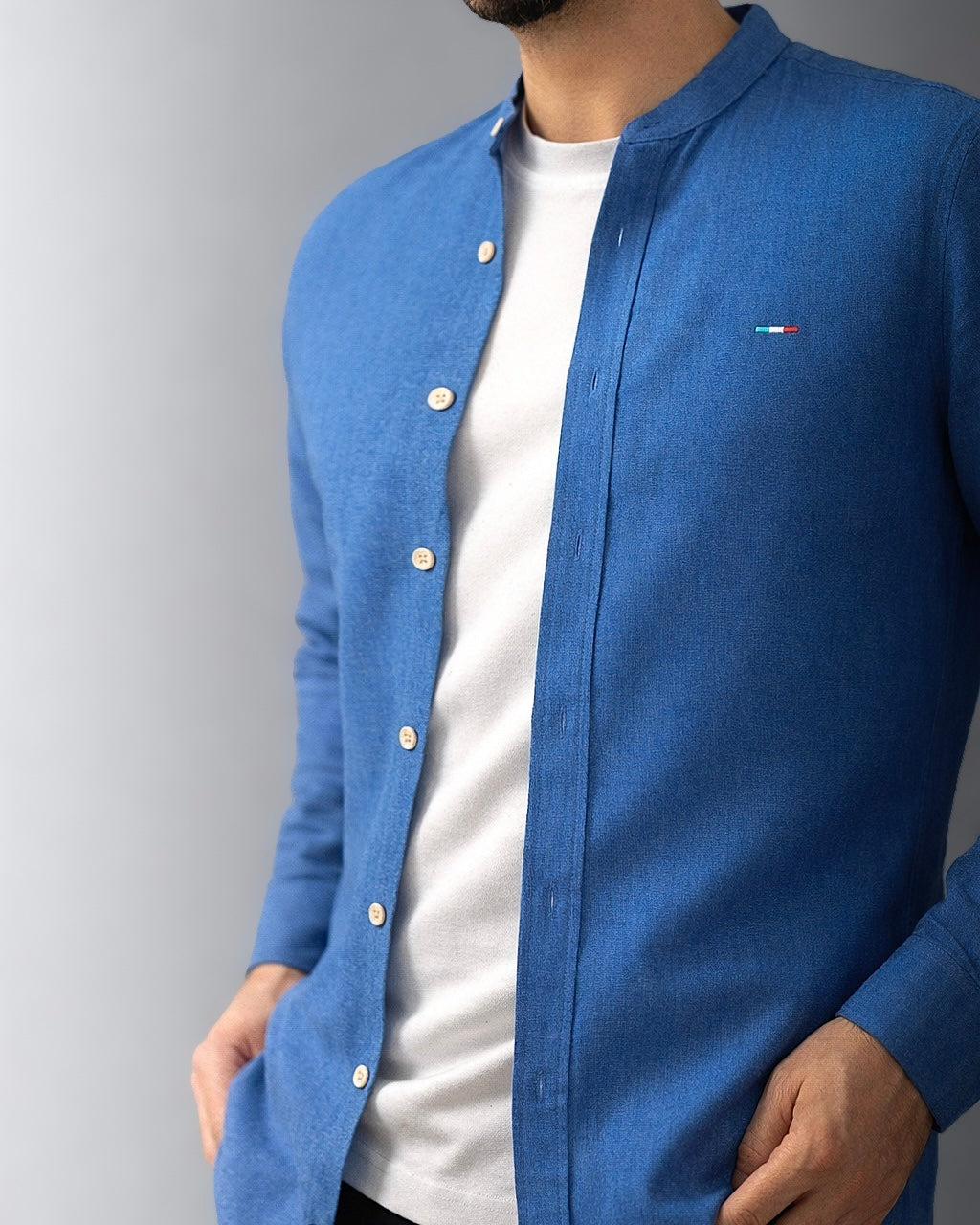 KOSZULA MĘSKA SLIM FIT NIEBIESKA CASUAL LETNIA M-2XL