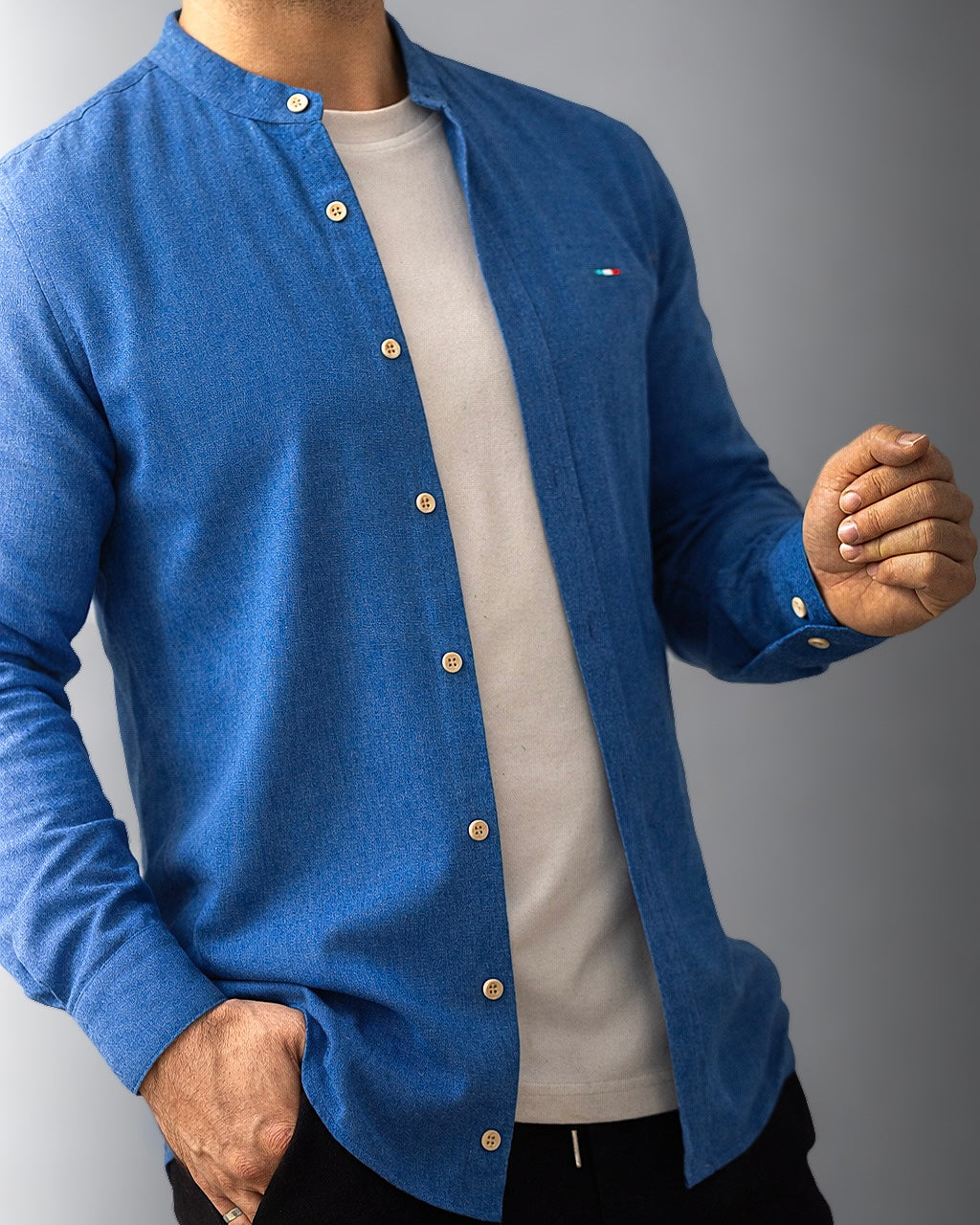 KOSZULA MĘSKA SLIM FIT NIEBIESKA CASUAL LETNIA M-2XL