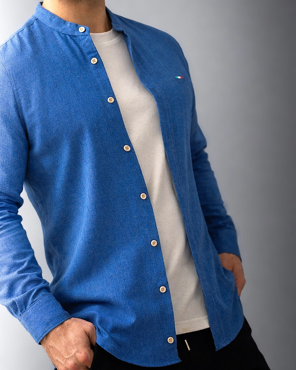 KOSZULA MĘSKA SLIM FIT NIEBIESKA CASUAL LETNIA M-2XL